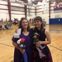 The only photos I got from the Senior Night festivities are of my own family -- sorry! Here I am with my daughter, Homecoming Princess and soccer player Caroline Temple