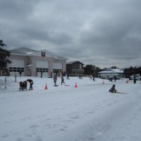 Ocracoke kids were quick to discover the new sledding hill courtesy of the new Fire Hall. 