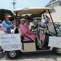 So many golf carts.  Nary a golf course.  2nd place in 'wheels' went to the Temple family.  