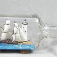 Ship-in-bottles by our good friend Jim Goodwin are available at the Village Craftsmen! We've given Windfalls-in-bottles to many family members!
