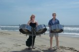 Barbara and Scott Paulson on the beach on Ocracoke