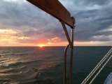 Sunset from the deck of the Windfall II