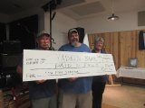Ernie, Albert, and Judy with the big check