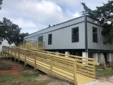 When and if the students go back to in-person classes, this modular building will serve as a temporary school until the school is repaired and rebuilt.