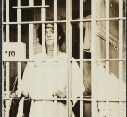 Suffragist Alice Paul was imprisoned in the Occoquan Workshouse in Va. for trying to vote. Female supporters who protested outside were beaten into unconsciousness by the guards and thrown into "punishment" cells – all because they wanted to vote. 