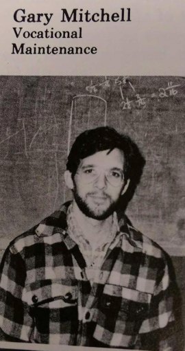 Gary's teacher photo from the 1981 Ocracoke School yearbook.