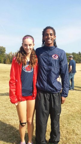 Abby's favorite person in Louisburg is Haben Zemichael, who is one of the men's team captains. "He helped me train and pushes me to do better and never give up. He is one of the reasons our team is so close," she said.