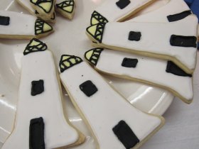 Lighthouse cookies, made especially for the occasion by Debbie Leonard.