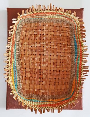 Ocracoke Cedar and Waxed Linen Basket by Paula Schramel