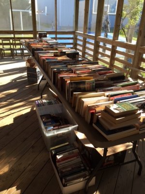 Just two of ten tables -- of books!