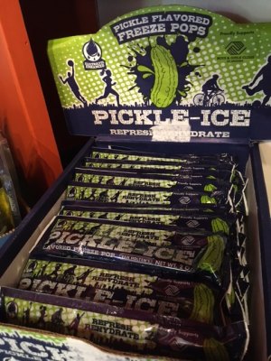 Pickle-Ice Freezer Pops. Yes, this is a real thing.
