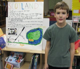 Jayden learned about his Scottish heritage.