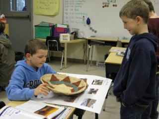 Hayden tells his big brother about the New Mexico Native Americans.