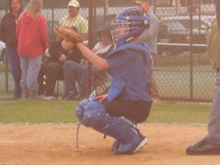 7th grader Carson O'Neal takes his turn at catching