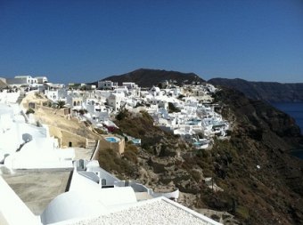 The view from Jamie and Brian Carter's honeymoon nest in Greece.  Congratulations!