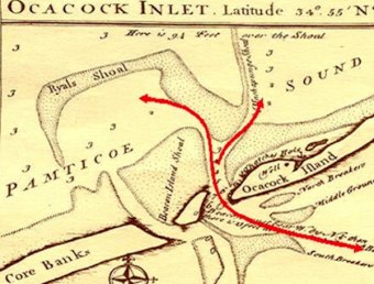 A 1772 map of Ocacock and surrounds.