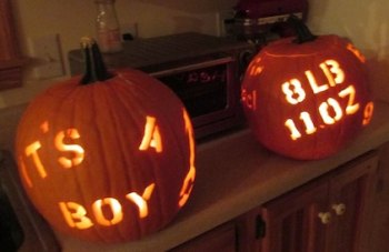 Pumpkin birth announcements made by honorary Uncle William Howard