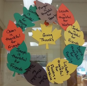 The Ocracoke School Pre-K class is thankful this year!