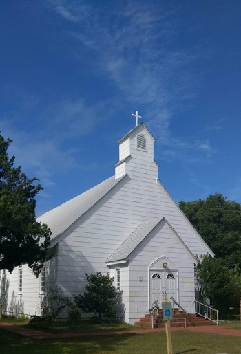 The little white church also got a fresh coat of paint last fall to go with its new steeple cross.