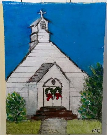 Little White Church by Mary Bryant