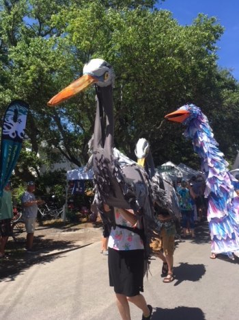 Paperhand Puppets brought some terrifyingly realistic bird puppet/costumes this year. 