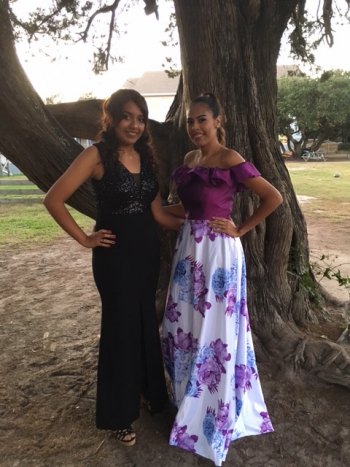 Senior girls: Lupita Martinez and Iris Trejo