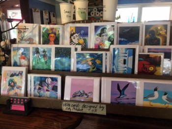 Notecards for sale at the Magic Bean