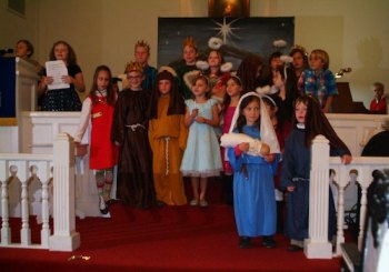 The cast of the 2012 OUMC Christmas pageant