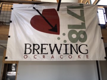 The brewery's logo refers to Blackbeard's Flag; 1718 was the year of Blackbeard's demise. 