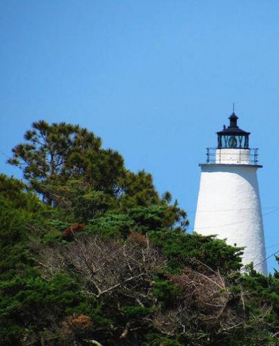 A view of the lighthouse's crooked side.