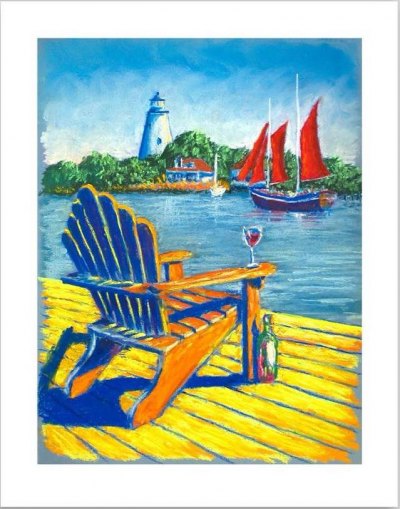 "Ocracoke Harborside" was one of the 1st prints I bought (for obvious reasons) and also the one he offered as a fundraiser
