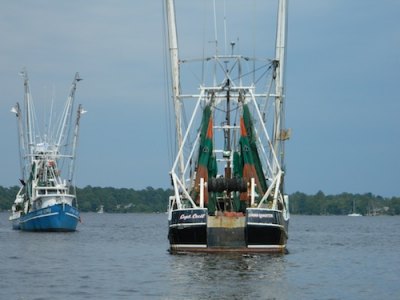 Capt. Cecil, out of Swan Quarter, anchored up alongside Foxy Lady.