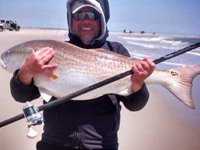 Ryan White of Rodanthe caught a large red drum on the north end the day after OISFT.