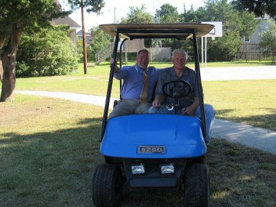 …. and enjoy a scud in Hunter's senior project golf cart