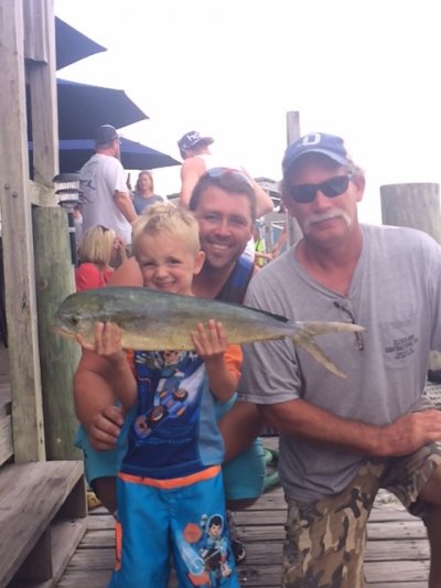 Jack and Gavin Lutrell with Capt. Ernie