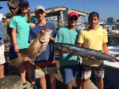 Dymond party with huge grouper and wahoo