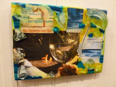 This last minute entry by Lisa Landrum celebrates two Ocracoke favorites – the beach and wine. 
