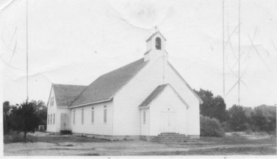 Brand new little white church in 1943