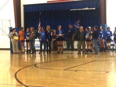Seniors and their parents were honored at Senior Night.