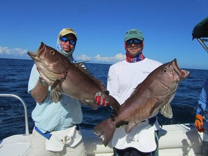 Byron and Burt pulled in a matched set of snowy grouper in about 400 feet of water while vacationing in Panama.