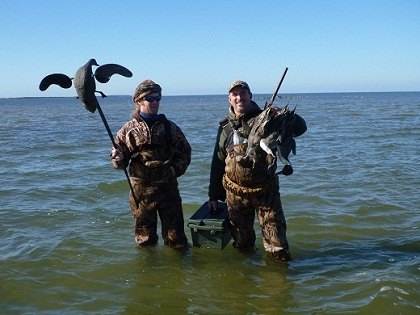 "Ocracoke is the most awesome place to hunt and fish," according to Joey Arakas (r) of South Carolina