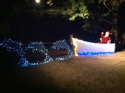 Santa's excited for the boat parade!
