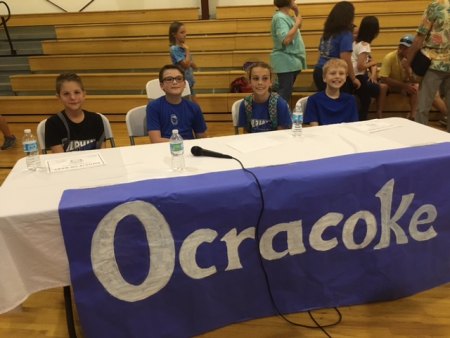 Silas Tretheway, Christian Stevens, Elsie Kattenburg, (all 5th grade) and Gabriel Brown (4th grade) comprised Ocracoke's team. 
