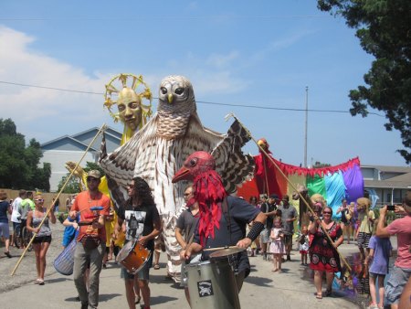 Paperhand Puppets will parade on Saturday! 