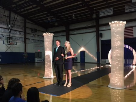 2015 Homecoming Queen Josie Winstead, and 2016 Homecoming King Carson O'Neal (both are now students at UNC-Chapel Hill) were back to crown this year's royalty.