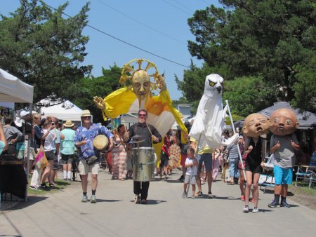 Paperhand Puppets was back again this year to lead the parade. All were welcome to join in!