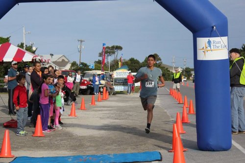 Kevin crosses the finish line!