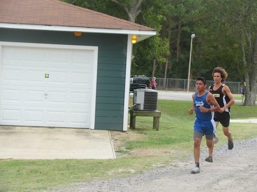 This is the only time you will see a picture of Kevin with someone so close. He won the race by a long shot.