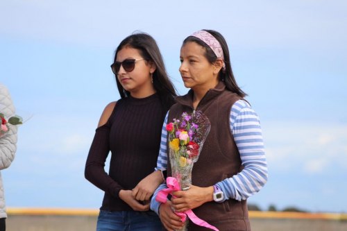 Karen Perez (Track & Field) with her mother, Lulu Perez