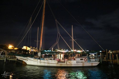 The Wilma Lee stayed at the dock, but she was lit.